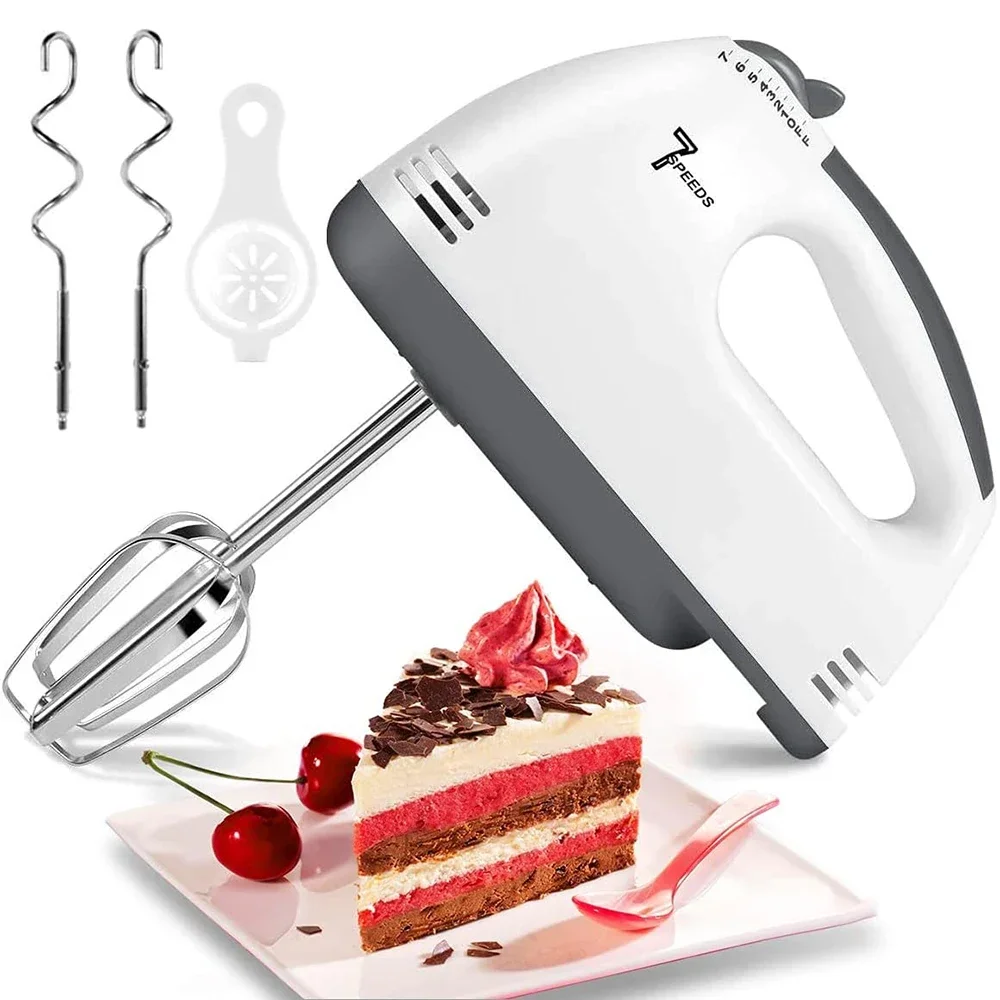 Handheld Electric Egg Beater, Household Automatic Mixer, Egg White and Cream Beater, Mini 7-speed Food Cake Baking Dough Mixer
