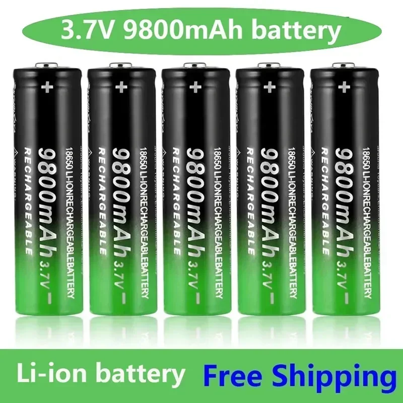 

18650 battery 3.7V 9800mAh flashlight headlight 18650 rechargeable battery lithium-ion rechargeable battery free shipping toy