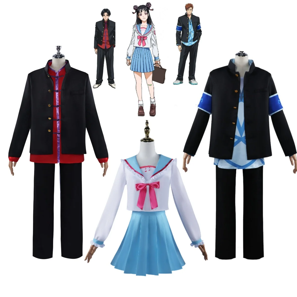 

Anime Bucchigiri Cosplay Costume Matakara Asamine Arajin Tomoshibi Mahoro Uniform Bucchigiri! Sailor JK Uniform Party Clothes