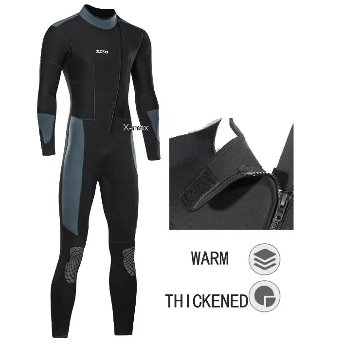5mm Neoprene Wetsuit One-piece Women Men Long-sleeved Diving Suit Scuba Spearfishing Surfing Warm Swimsuit Equipment 4