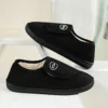 House Shoes for Men Suede Leather Slippers Non-Slip Slip-on Shoes Comfy Warm Plush Indoor/Outdoor for Diabetic Swollen Feet 5