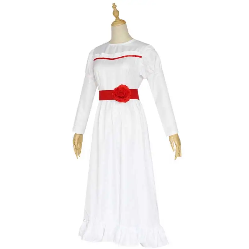 Crianças Assustador Annabelle Traje para Meninas Annabelle Traje Cosplay Vestido Mulheres Halloween Outfit