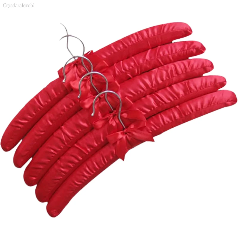 5pcs/Lot Fabric Coated Hanger Sponge Padded Hangers Hanging Clothes Hangers Hotel Shop Display Rack Hangers 18 Colors 38.5CM 5
