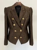 HIGH STREET Newest 2024 SS Designer Jacket Women's Double Breasted Slim Fitting Monogram Jacquard Blazer 1