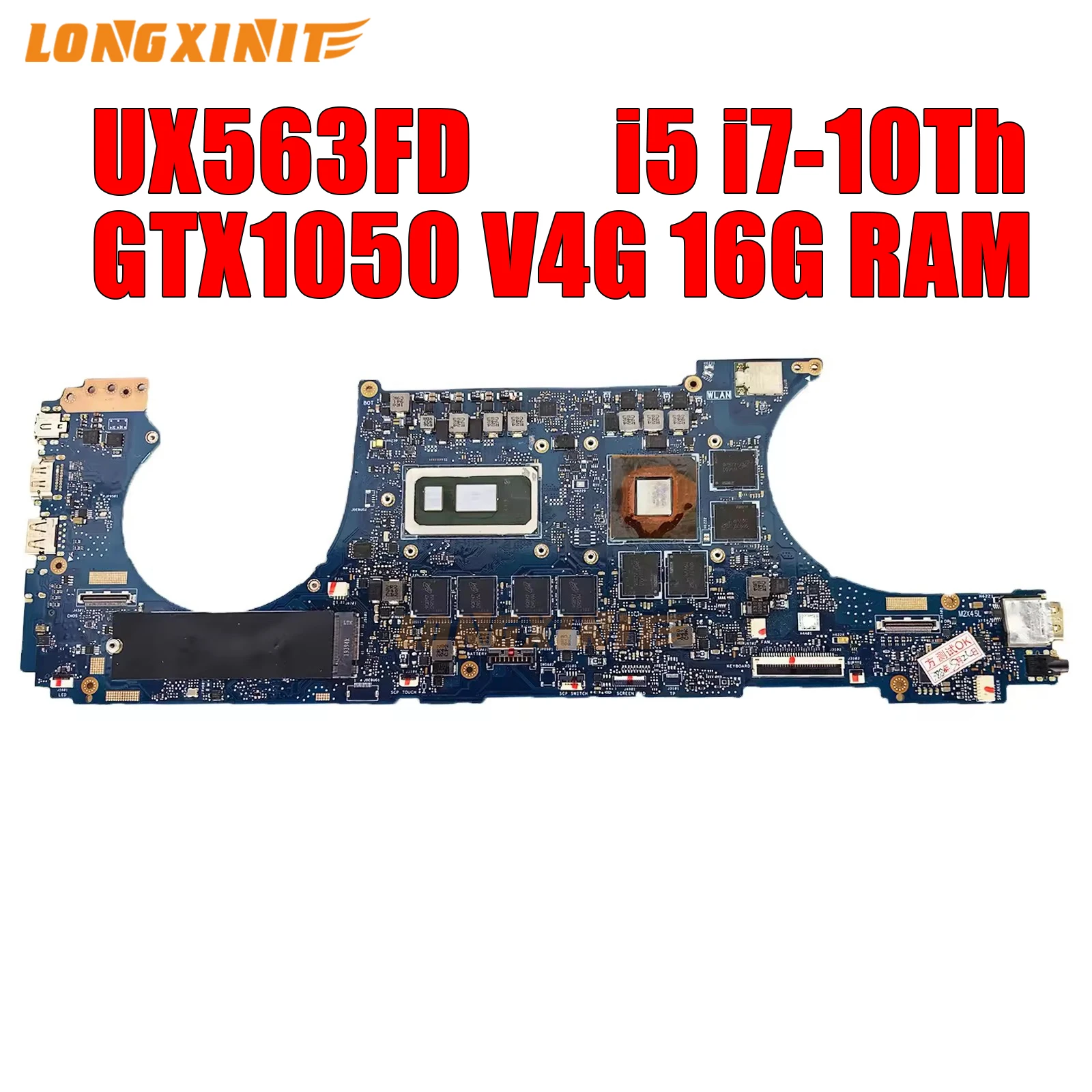 

UX563FD Laptop Motherboard For ASUS ZenBook Flip 15 UX563F, BX563FD, RX563FD .CPU:i5-10210U i7-10510U. GTX1050 V4G. 8GB/16GB RAM