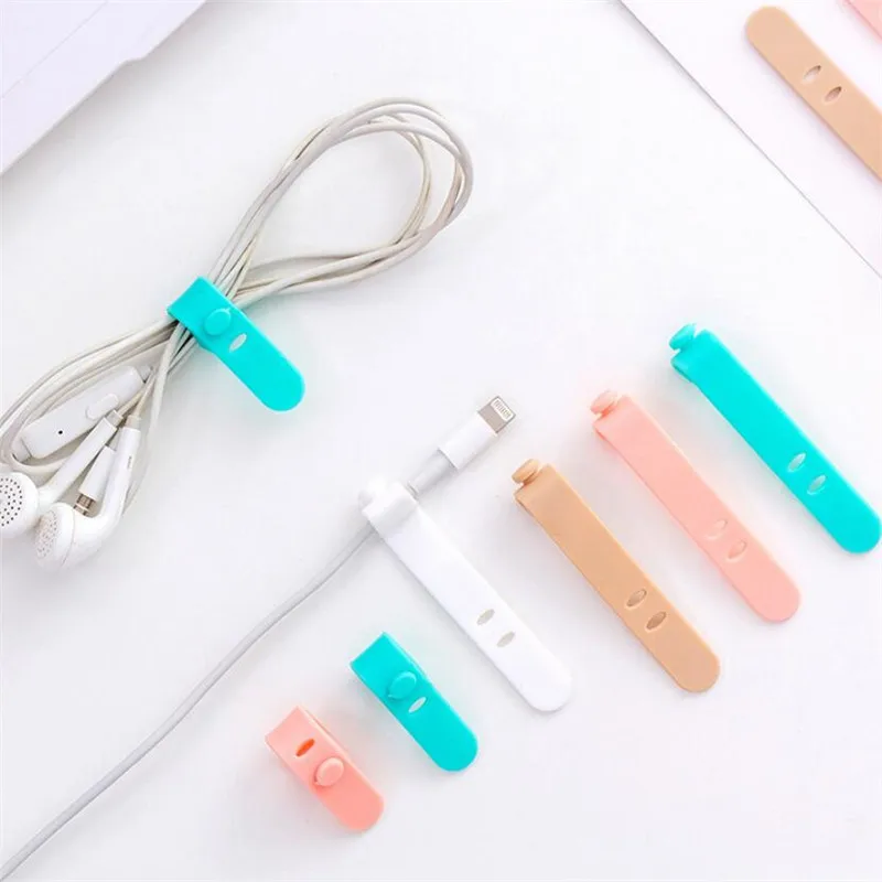 4 개/몫 실리카 젤 케이블 와인더 이어폰 보호기 USB 전화 홀더 액세서리 패키지 주최자 크리 에이 티브 여행 액세서리