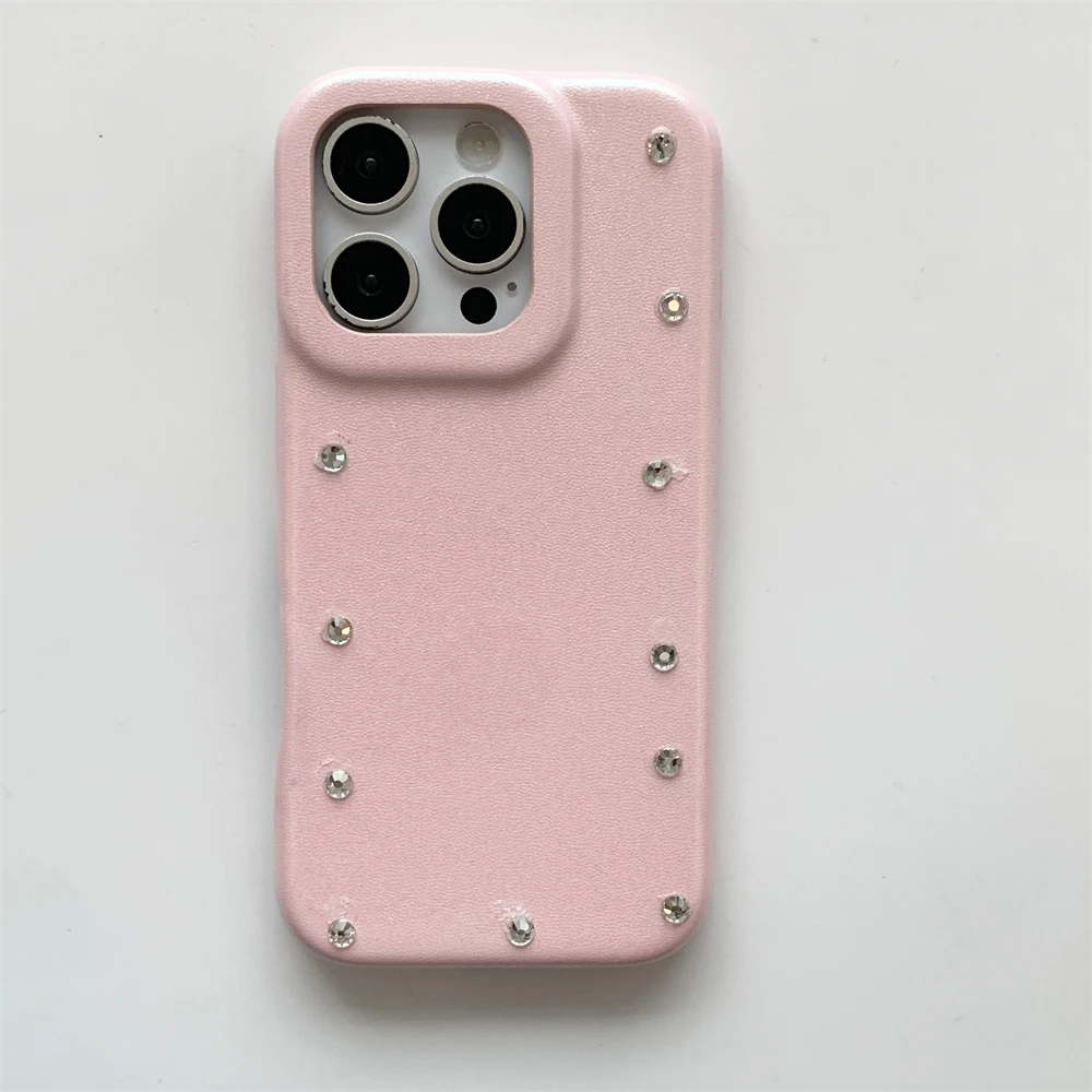 Luxury Rhinestone PU Leather Phone Case with Hybrid PC Protection