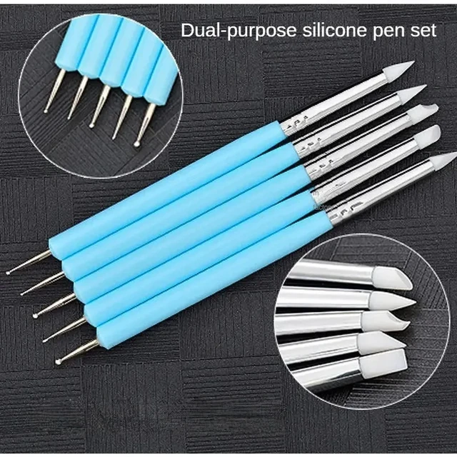 Art Dotting Pen Tools Manicure  Economic Nails Dotting Tools - 5pcs Nails  Art - Aliexpress