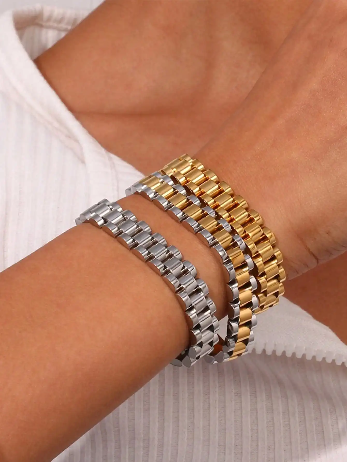 10MM Armband Stil männer Armbänder Für Frauen Neue Vintage Gold Überzogene Edelstahl Kette Armband für Frauen Männer paar Mode – Detail 7