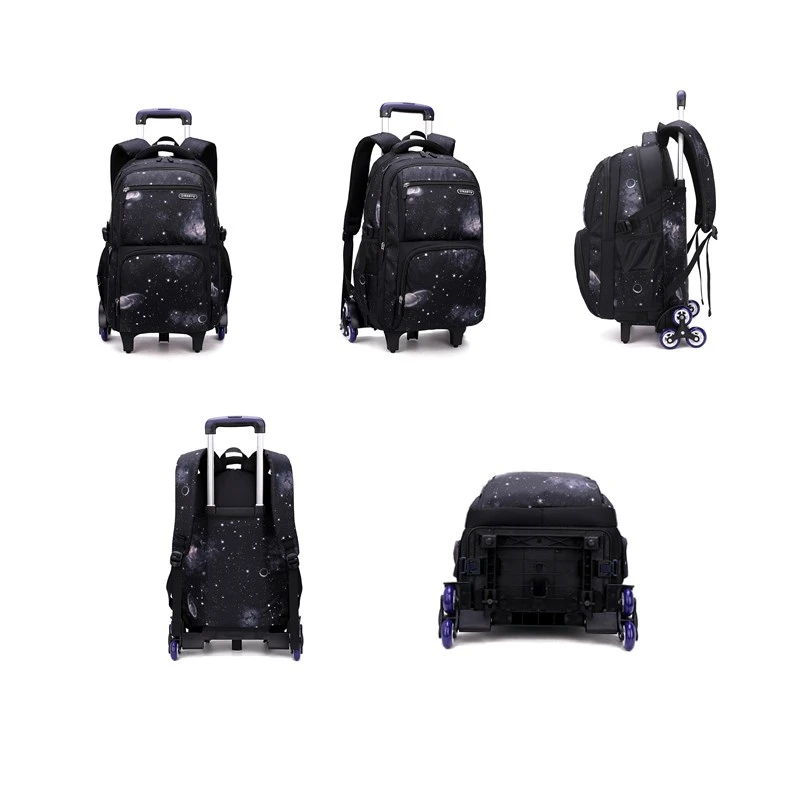 Dropshipping Wheels Travel Rolling Luggage Bag School Trolley Backpack for Boys Kid Backpack on Wheels School Kids Backpacks