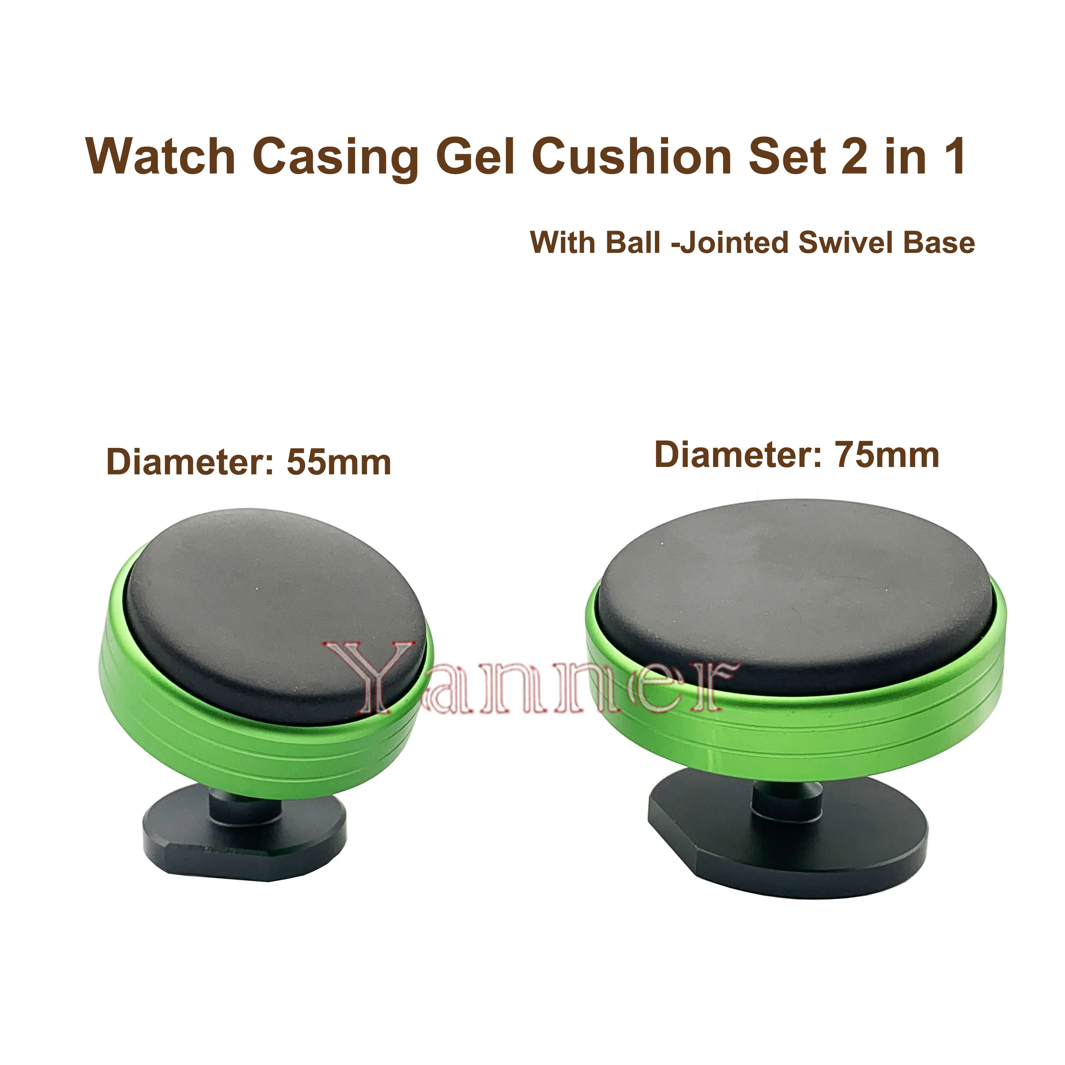 2 Pcs Watch Casing Gel Cushion Plastic Protection Pad Movement Base Scratch-Proof with swivel base Watch Repair Tools Accessory