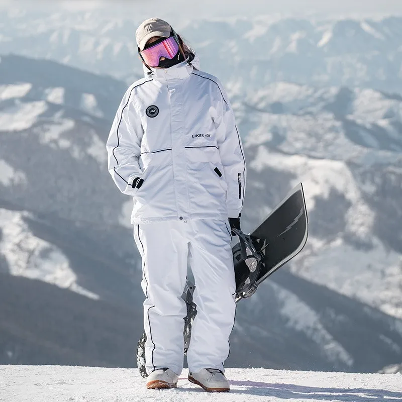 Men's and Women's Ski Suit Winter Warm Thickened Ski Clothes Veneer Double Board Suit ski wear