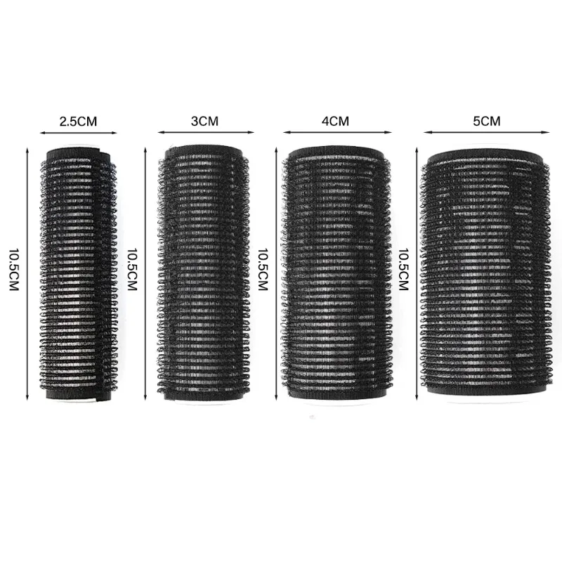 1/4pcs Self-Grip Hair Rollers Heatless Hair Curlers No Heat Bangs Volume Self-adhesive Hook & Loop DIY Styling Tools 4 Size