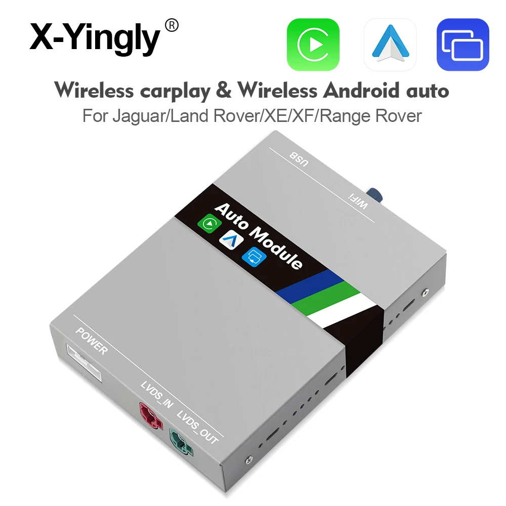 

Android Auto Wireless Carplay Module Box For Land Range Rover Evoque Discovery 4 Jaguar XE XF F Type Mirror Link