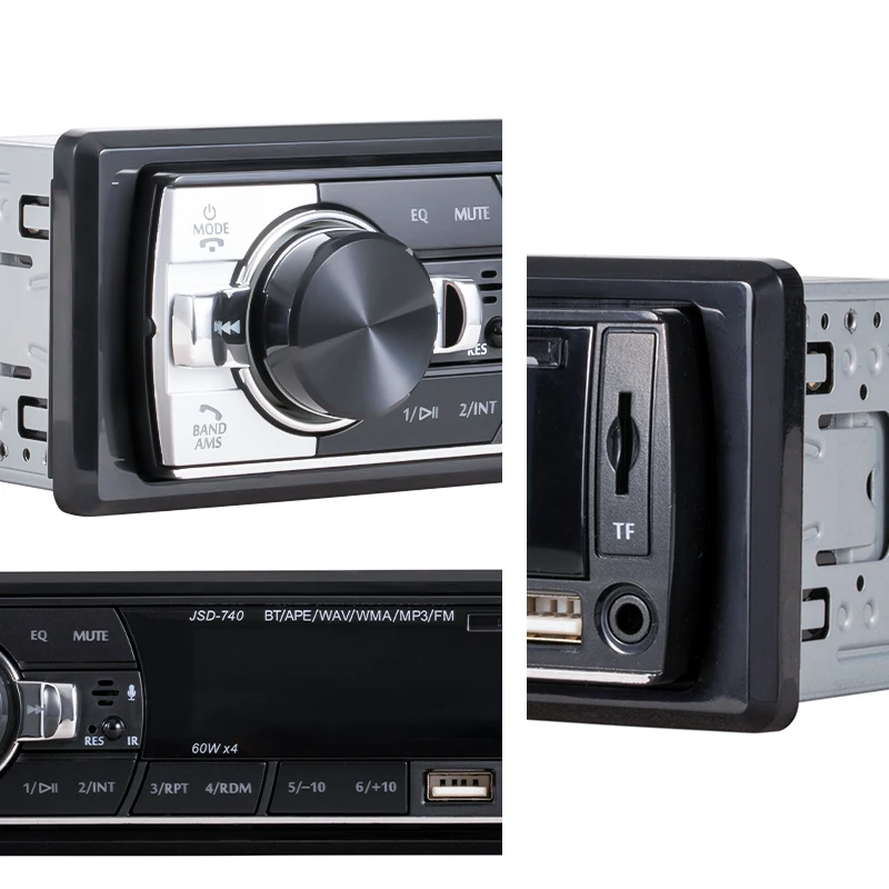 Sinovcle Autoradio 1din Audio Bluetooth Stereo Mp3 Player FM Receiver 60wx4  mit Fernbedienung Aux/usb/tf Karte im Armaturenbrett Kit