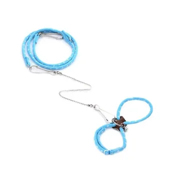 Pet Traction Rope Adjustable Soft Anti-Bite Training Rope Outdoor Flying Harness Leash With Bell  Bird Parrot Mouse Hamster 6