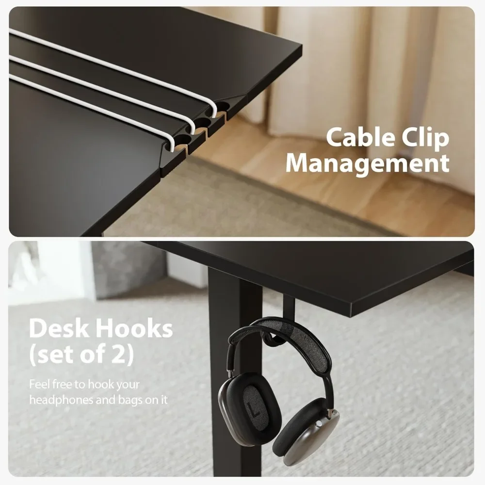 NEW-L Shaped Standing Desk Adjustable Height, Electric Corner Standing Desk, 63 x 55 inch Sit Stand Computer Table with Splice B