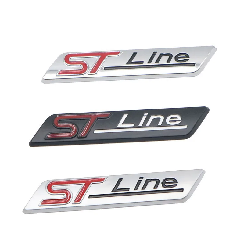 3D Metal Car Fender Side ST Line Sticker Badge Emblem Logo For Ford Focus  ST Line MK8 MK4 Puma Fiesta Kuga Escape Accessories