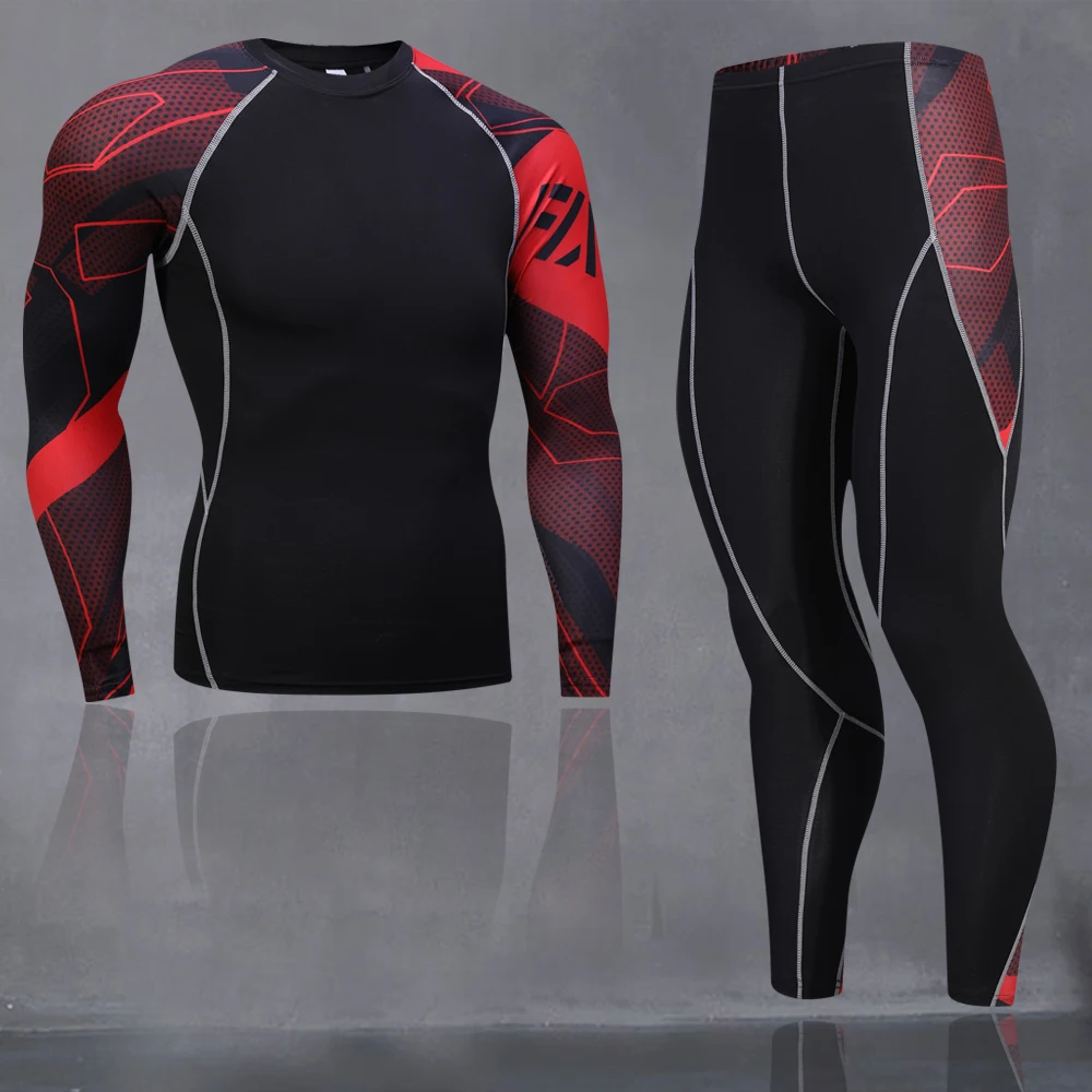 Men's thermal underwear set sports base layer clothing quick-drying thermal underwear ski hiking running tight sports men 4XL