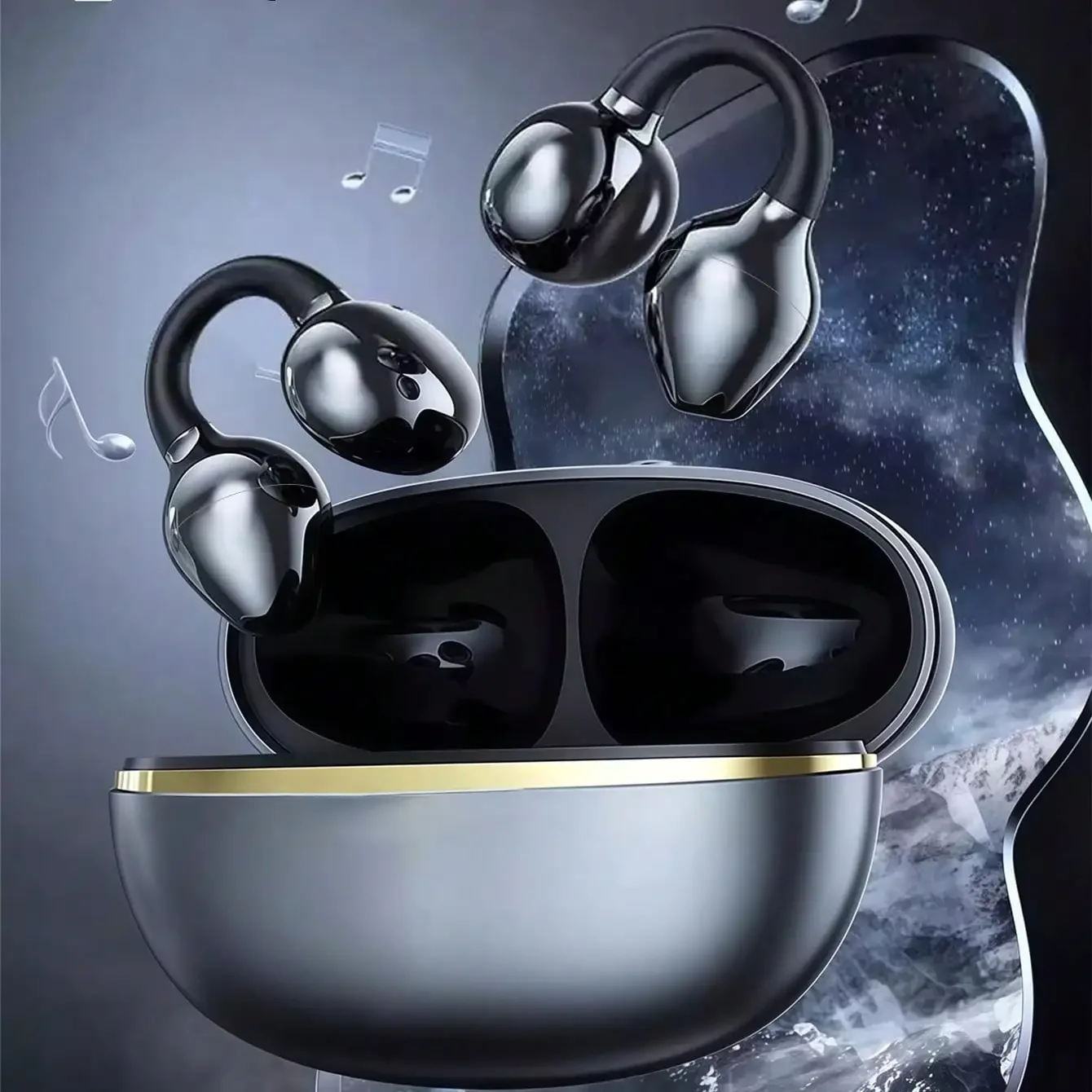 Cuffie Bluetooth Originali a Conduzione Ossea con Clip per Orecchio - immagine 3
