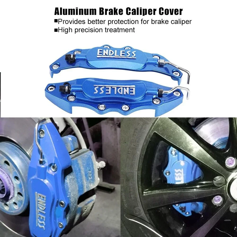 2 Pcs JDM Universal Fixing By Screws Aluminum Brake Caliper Cover Endless Wheel Modification Decoration For All Car Car Styling