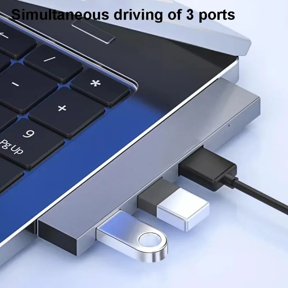 Ultra-Slim High-Speed 4-in-1 USB Hub Adapter with 3 Ports