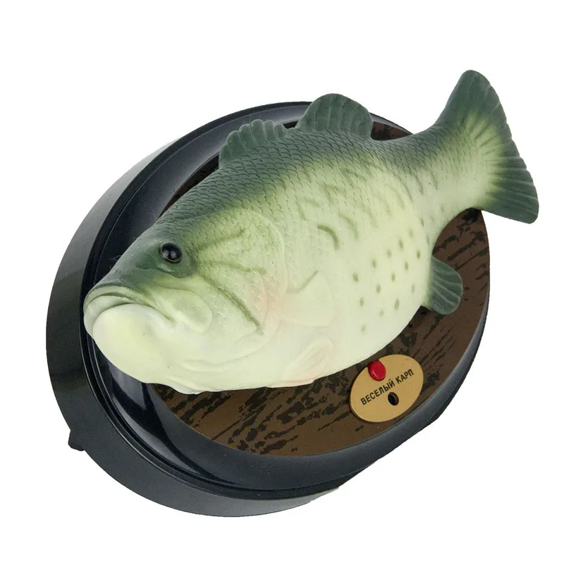 Electronic Singing Plastic Fish Big Mouth Bass Robot Simulation Fishes Novelty Spoof Halloween Decorating Play
