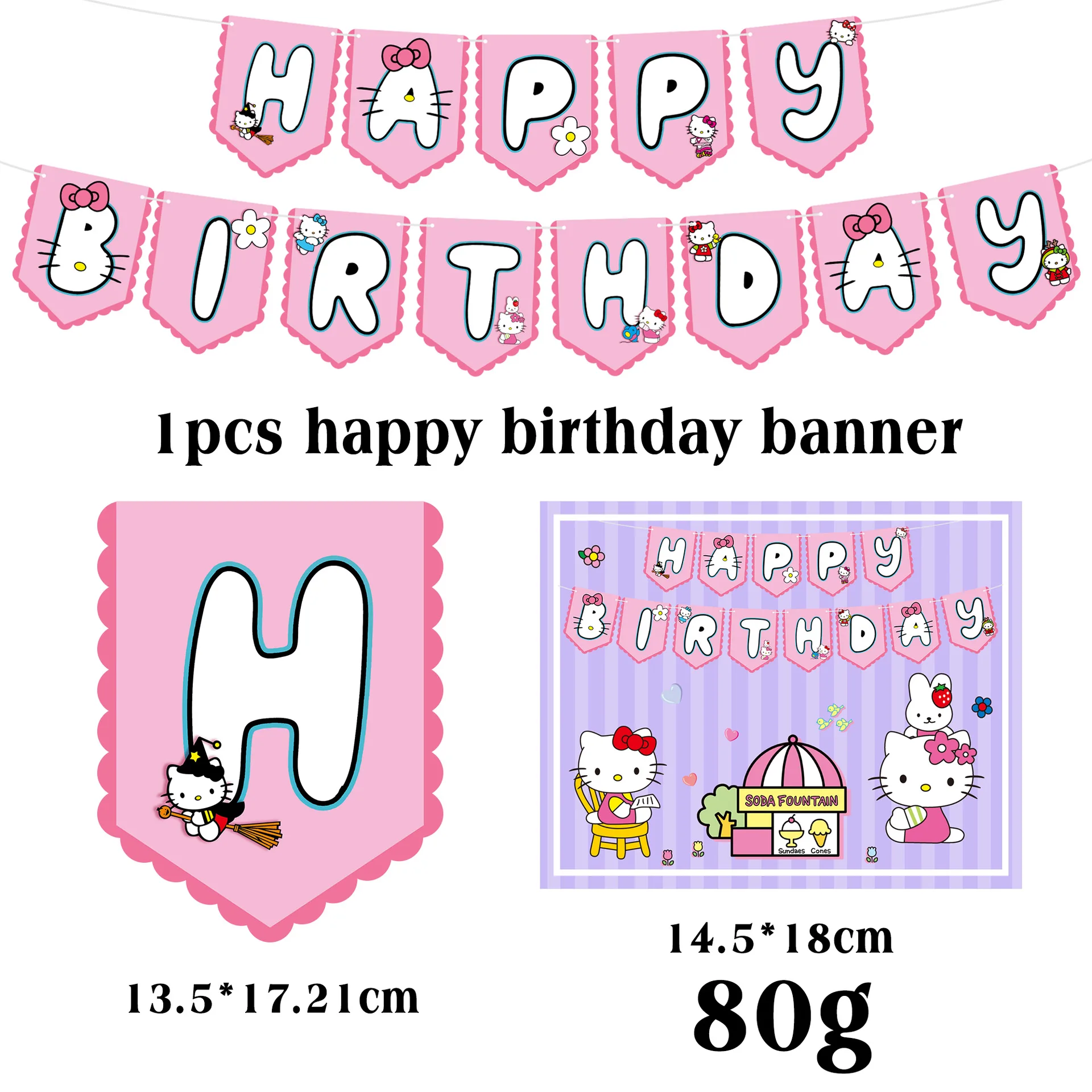 Baby Girl Shower Pink Hello Kitty Cat Theme Decoration Kids Birthday Party Supplies Disposable Tableware Banner Decor Balloon - AliExpress for Free Printable Hello Kitty Birthday Banner
