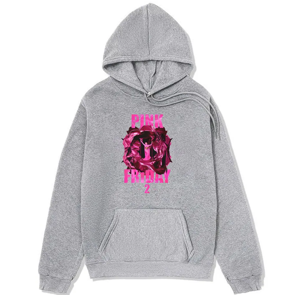 Rapper Nicki Minaj Pink Friday 2 Music Album Graphic Print Hoodies Male Fashion Oversized Hip Hop Sweatshirts Winter Pullover