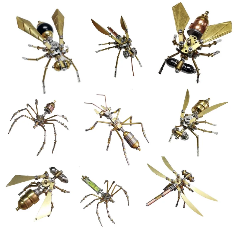 

DIY Metal Assembly Small Insects Model Kits Steampunk Mechanical Ant Flying Dragonfly Bee 3D Puzzle Toy for Kids AdultsGift