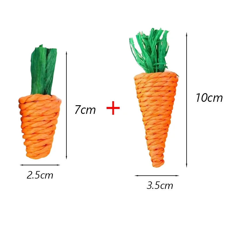 Edible Vegetable Shaped Pet Chew Toys Plant Weaving Radish for Small Animals Rabbit Bunnies Hamster Toy Pet Accessories Supplies pet toys pet chew toys hamster toy