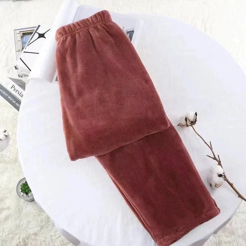 Straight leg warm pants honey red