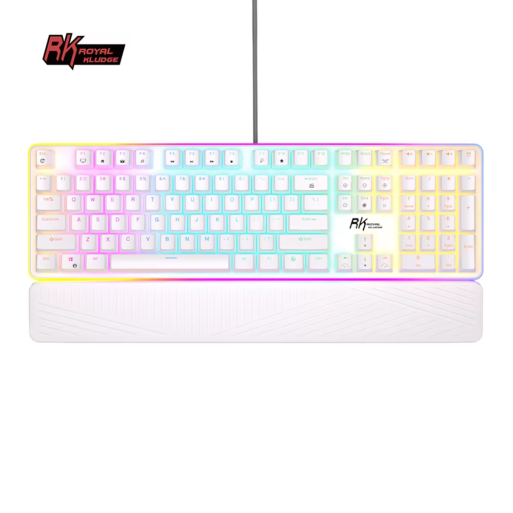 RK ROYAL KLUDGE RK918 RGB Backlight Wired Gaming Mechanical Keyboard 108 Keys Anti-Ghosting with Large LED Sorrounding Side Lamp