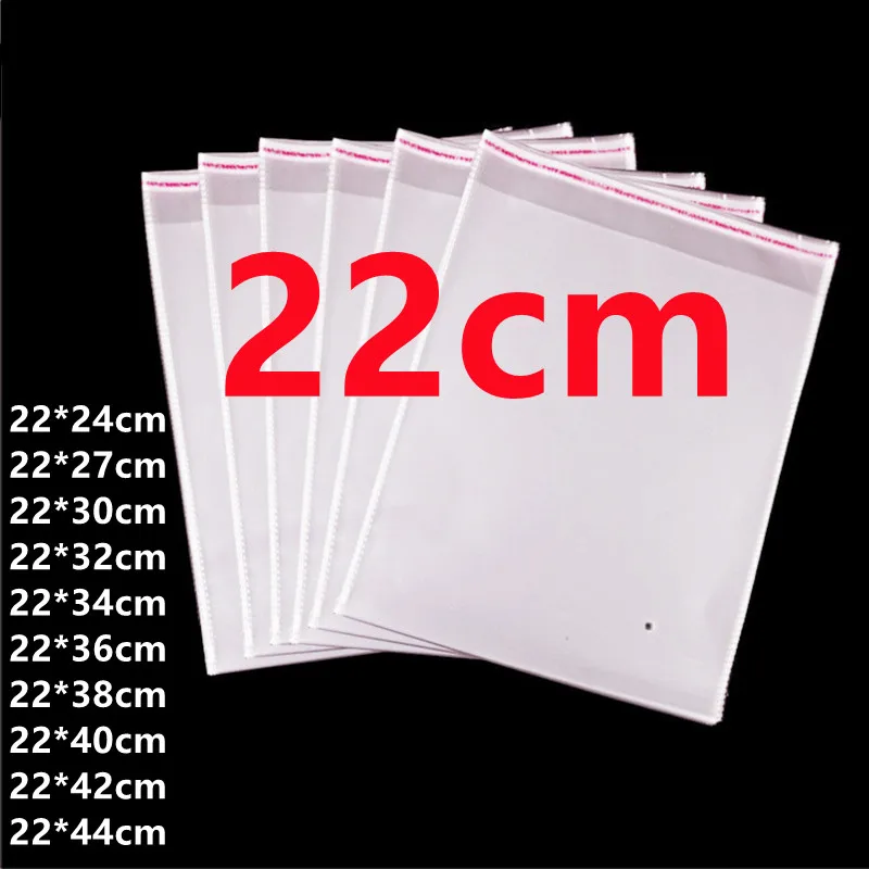 100 Bolsas de celofán transparentes de 22cm de ancho para