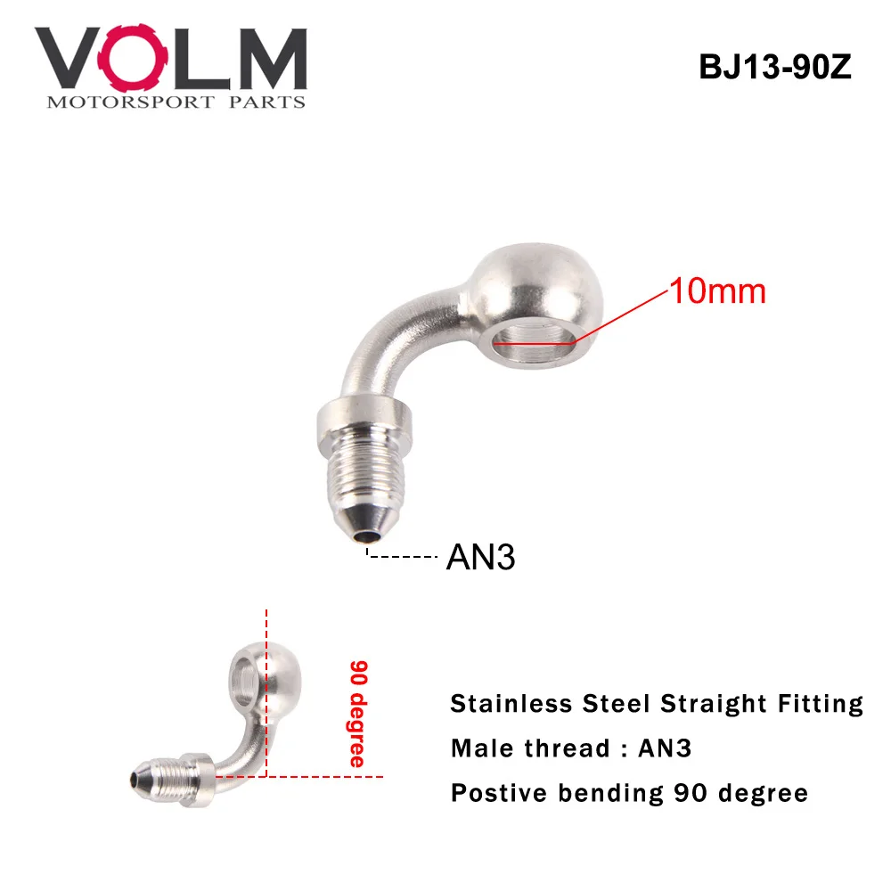 AN3 Motorcycle Brake Oil Hose Fitting Stainless Steel