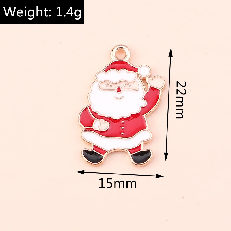 10 teile/los Mix Emaille Weihnachten Schneemann Santa Claus Charms Anhänger für Schmuck Machen Ohrringe Halsketten DIY Armbänder Handwerk Geschenk – Detail 13