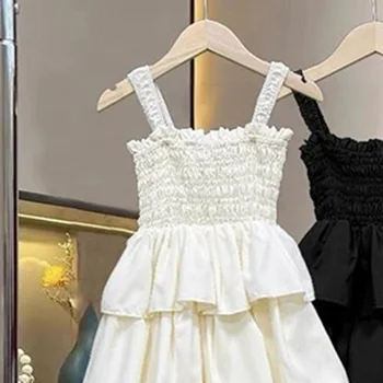 Girls Summer Dress Children Layers Slip Long Gown Kids Birthday Party Vestidos Clothes New Teenager Casual Sling Clothing 10