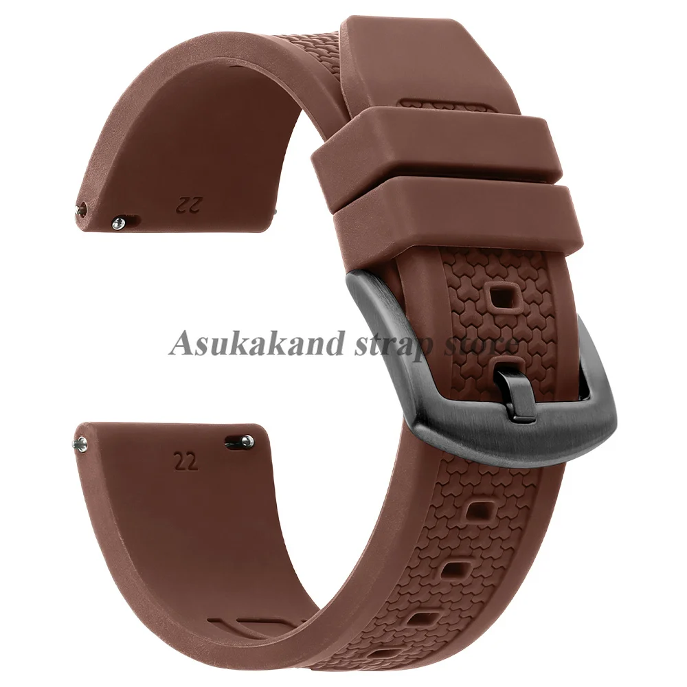 Enhanced Silicone Sport Watch Band with Quick Release - Men's Rubber Bracelet