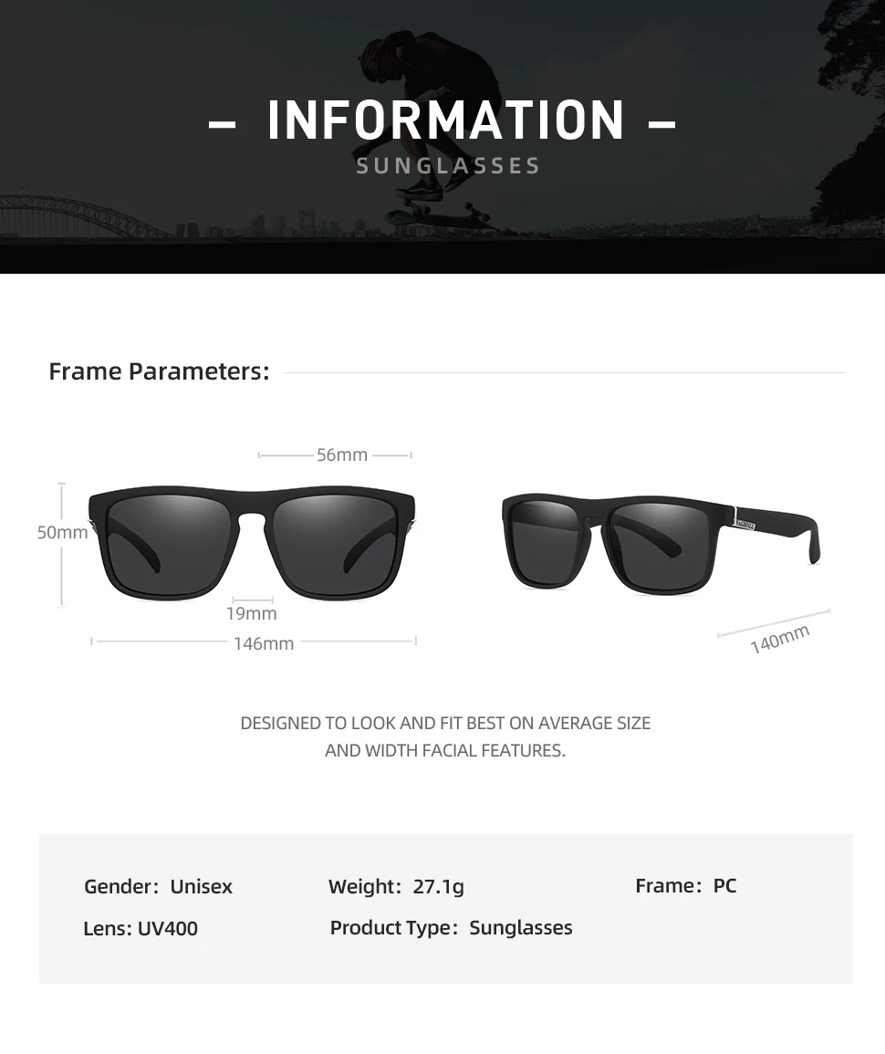 Description Picture 4 of itemVAGHOZZ 2024 Brand Design New  Sunglasses Men Driving Square Male Sun Glasses UV400 Women Fishing Eyewear