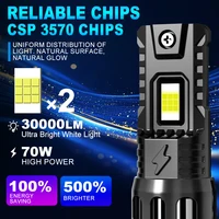 TOAUTO H4 Led Headlights 70W 30000LM H7 LED Canbus 9005 9006 H11 Car Light Bulbs Auto Headlamp Fog Lights 6000K 12V 24V White - Image 2