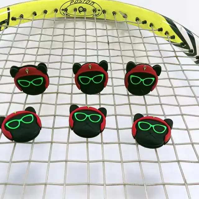 Protective Tennis Racket Vibration Dampeners Silicone Anti-Vibration Tennis Shockproof Absorber Cartoon Shock Pad Accessories 2