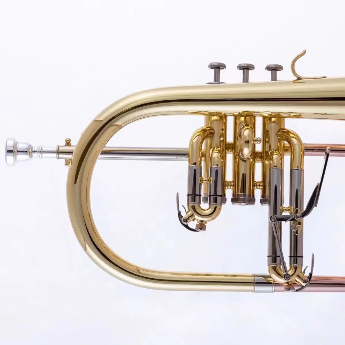 Brand New Professional Flugelhorn Gold Lacquer With Case Profession Flugelhorns Bb Yellow Brass Bell