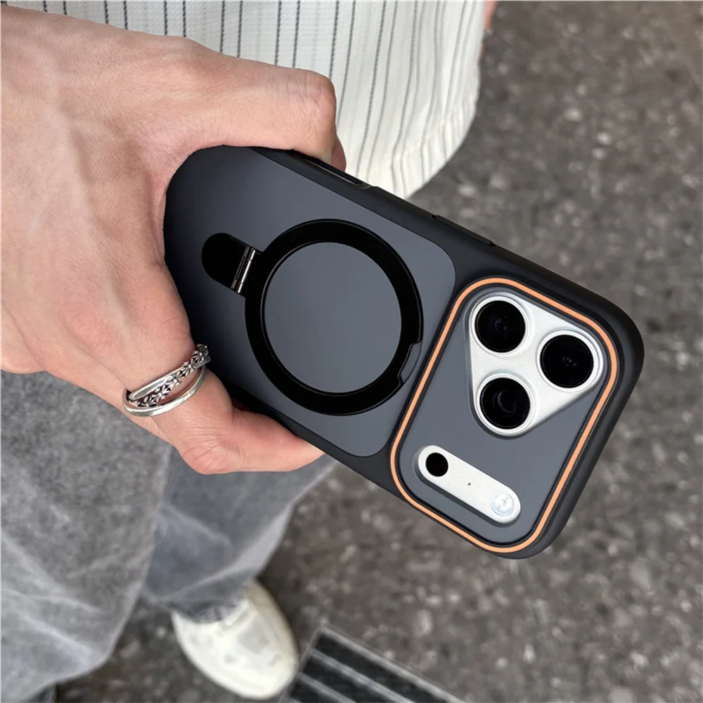 Shockproof Magnetic Phone Case with Kickstand and Anti-Slip Matte Armor Finish