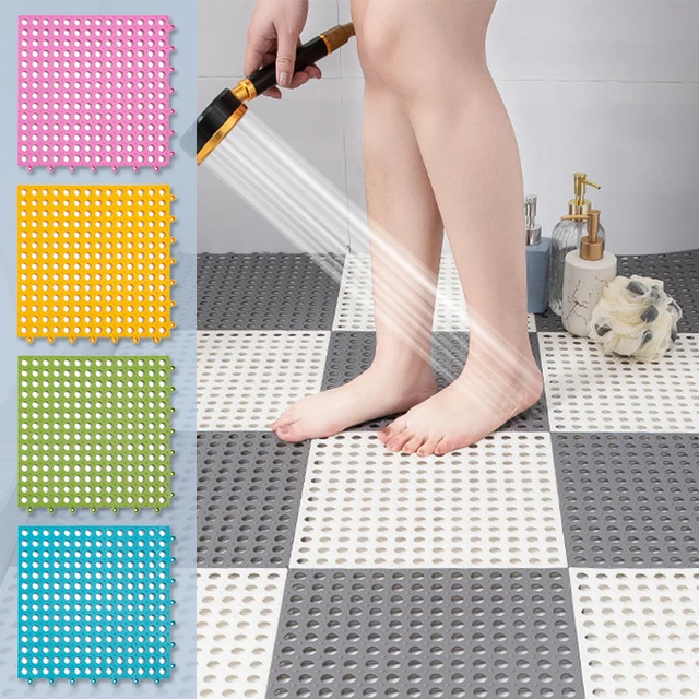 Non-slip Bath Mat Waterproof Rug Bathroom Carpet Anti Slip Suction Feet  Massage Cushion Pad Toilet Splicing Floor Shower Mat - AliExpress