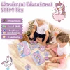WizKidz Unicorn Tea Party Set for Little Girls Pretend Purple Tin Teapot Cups Plates Carrying Case Birthday Gift for Kids Age 3+ 5