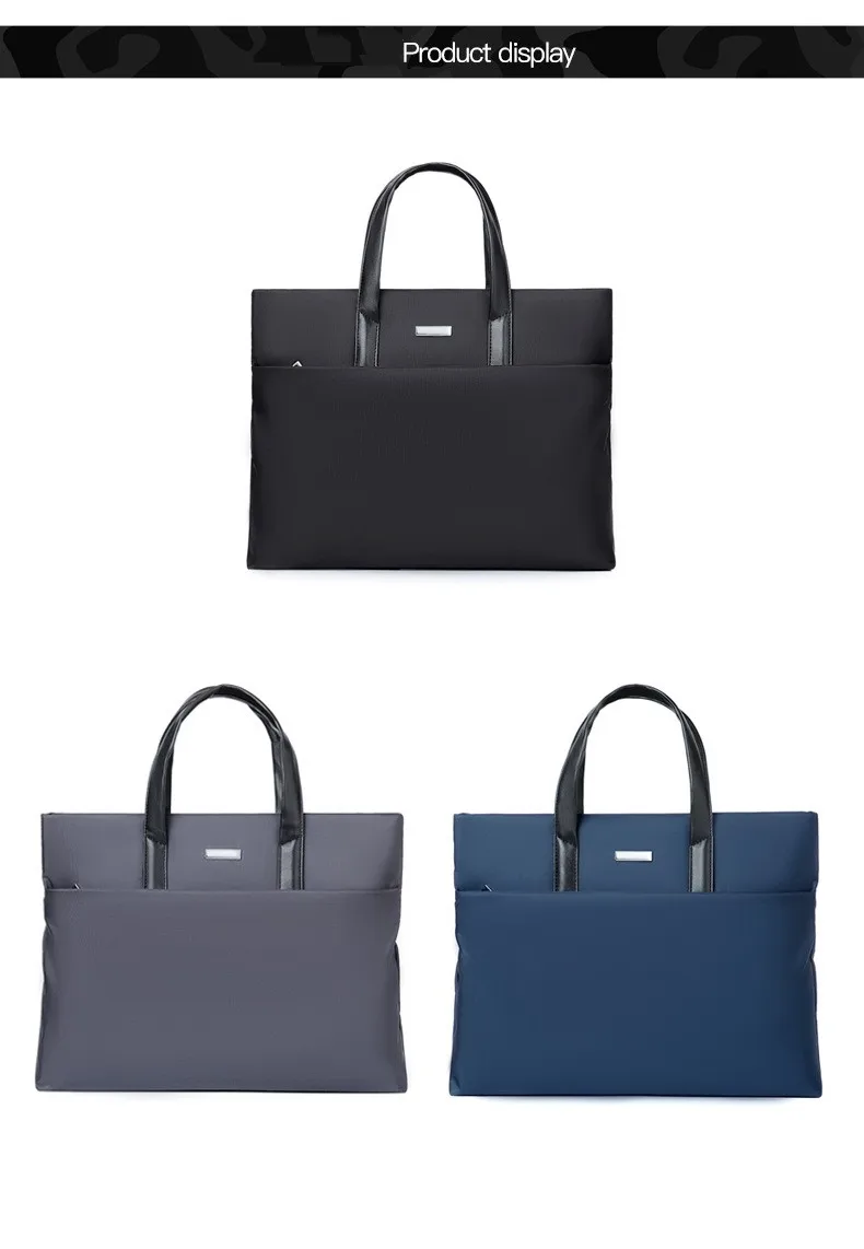 High Grade Business Laptop Bag Package Men's Waterproof Briefcase Handbag Official Large Capacity Black Blue Gray Custom Logo