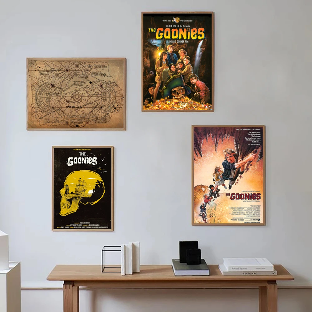 The Goonies Treasure Map Poster Vintage Art Print 1985 American Adventure Comedy Film Canvas Painting Retro Wall Picture Decor