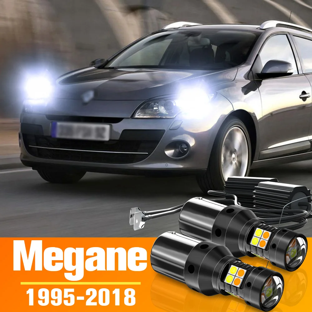 

2pcs Dual Mode LED Turn Signal+Daytime Running Light DRL Accessories For Renault Megane 1 2 3 4 CC 1995-2018 2003 2008 2009 2015