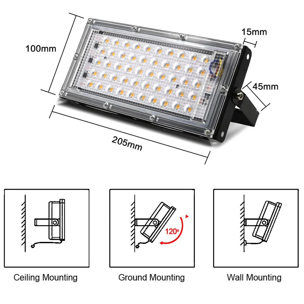 50W Led Flood Light IP65 Waterproof AC110V/220V Outdoor Floodlight Spotlight LED Reflector Street Lamp Wall Flood Lights