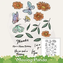 

Flowers Butterfly Metal Cutting Dies Clear Stamp Spring Nature Series DIY Scrapbooking For Decor Dies Cut Stamps For Card Album